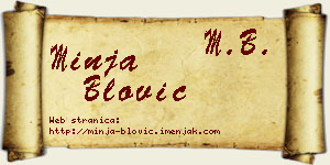 Minja Blović vizit kartica